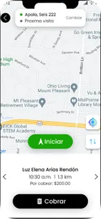 App de cobro con mapa